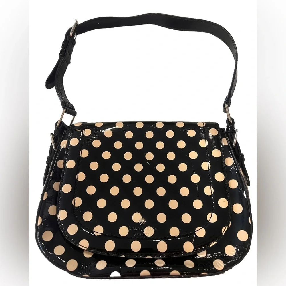 Kate Spade Black and Cream Polka Dot Shoulder Bag